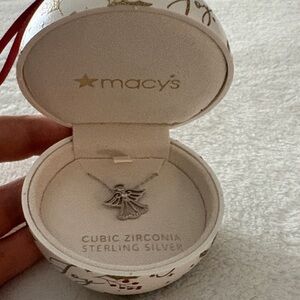 Macy's Sterling Silver Angel Pendant Necklace